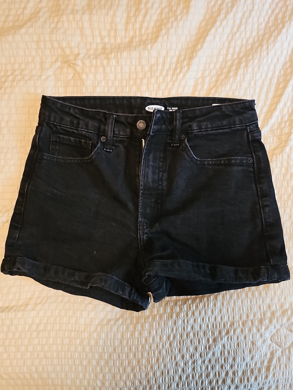 Old Navy Black Rolled-Hem Denim Shorts